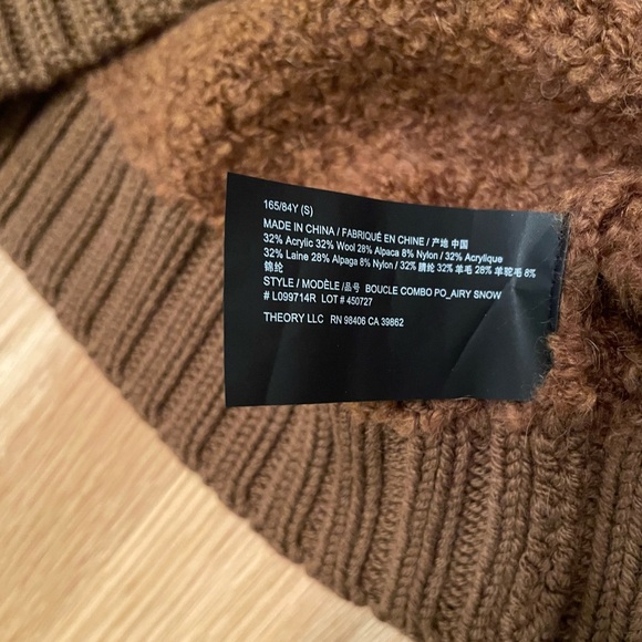 Theory Boucle Combo PO Bright Cocoa Airy Snow L099714R size S - Picture 6 of 9
